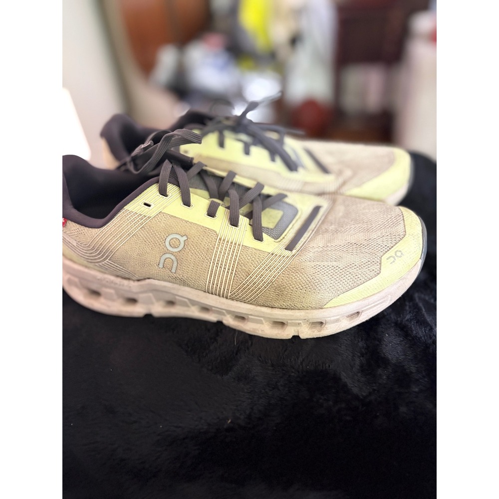 On Cloudstratus Mens Running Shoes Tan Lime Green CloudTec Sneakers US 10 EU 44